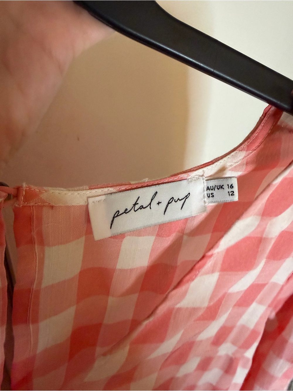 Petal & Pup Pink Gingham V-Neck Tiered Maxi Dress - Picture 4 of 4